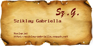 Sziklay Gabriella névjegykártya