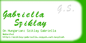 gabriella sziklay business card